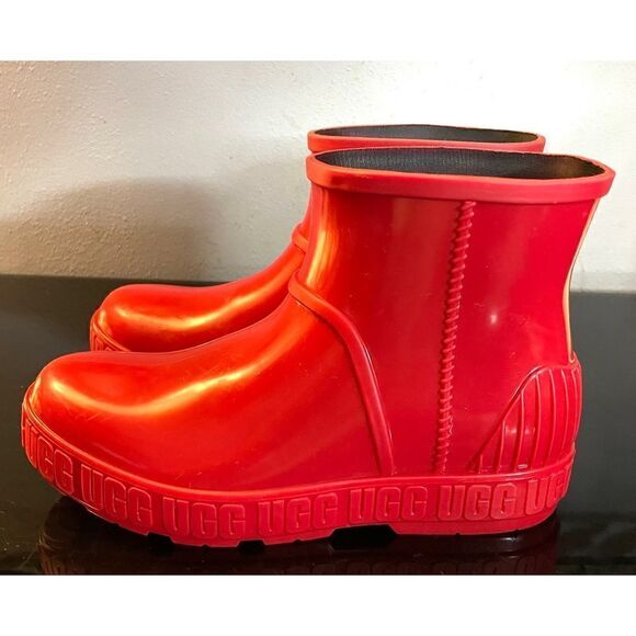 NWOB UGG Drizlita Rain Snow Boots KIDS BIG GIRLS SIZE 4 SAMBA RED UGG 1130361K - Picture 3 of 13